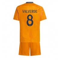 Real Madrid Federico Valverde #8 Udebane Trøje Børn 2024-25 Kortærmet (+ Korte bukser)